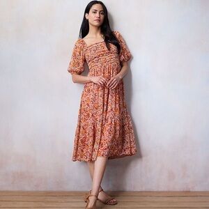 NWT LC Lauren Conrad Pleated Bodice Squareneck
Midi Dress